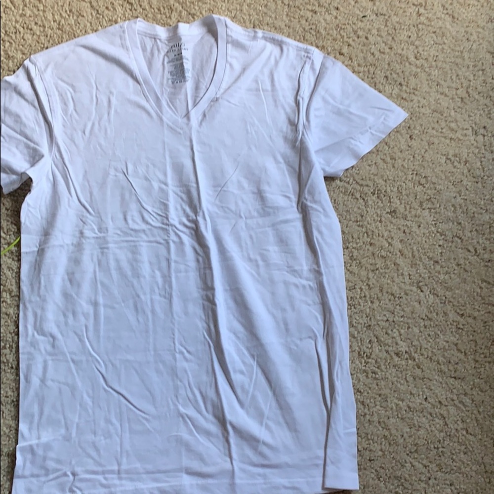 Men’s White polo v neck shirt